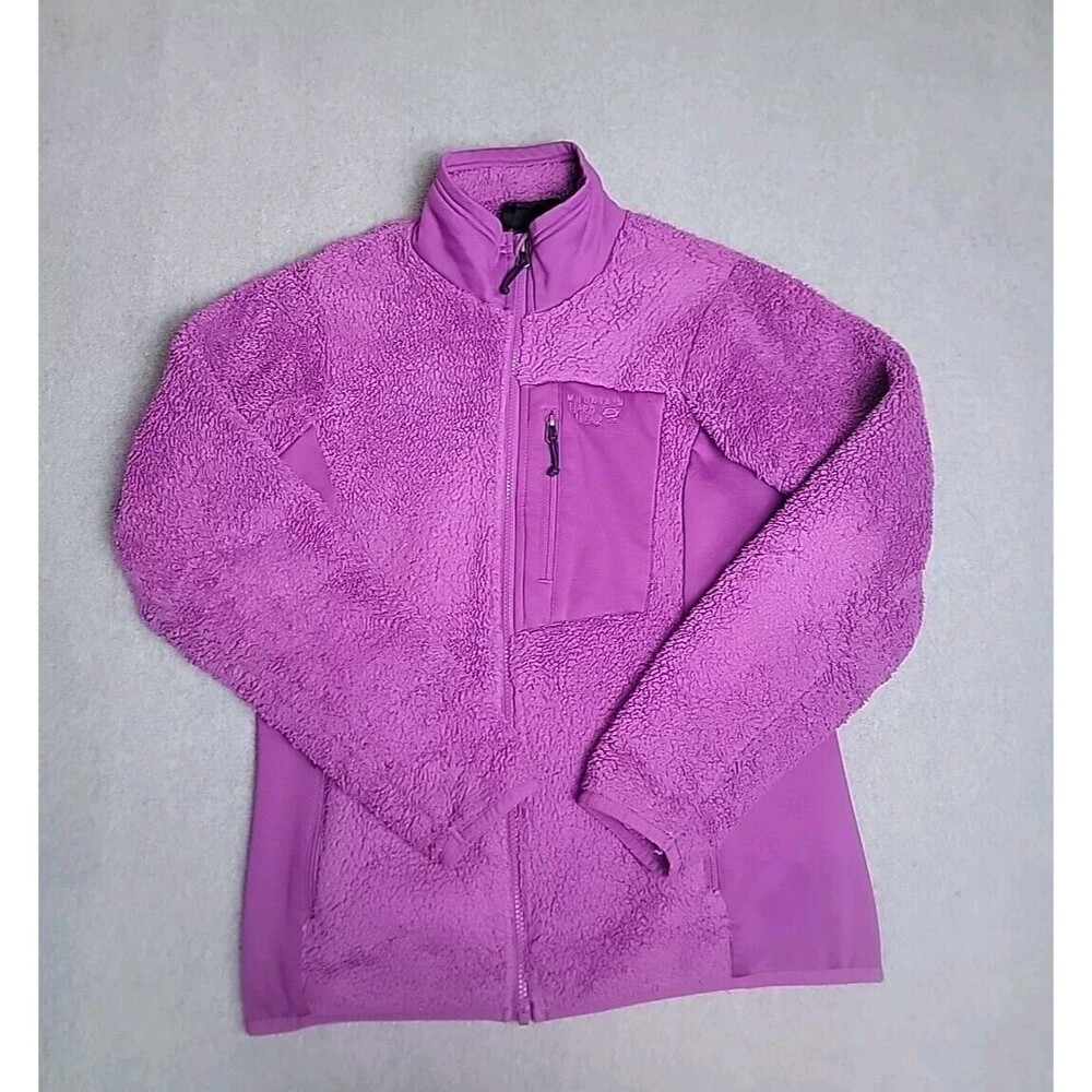 Mountain Hardware Fleece Jacket Womens M Purple Full Zip Outdoor Deep Pile Soft